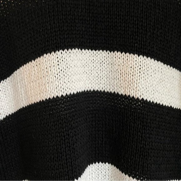 Lauren Ralph Lauren Knitted Mockneck Black and White Striped Tank Top si… - Picture 2 of 10